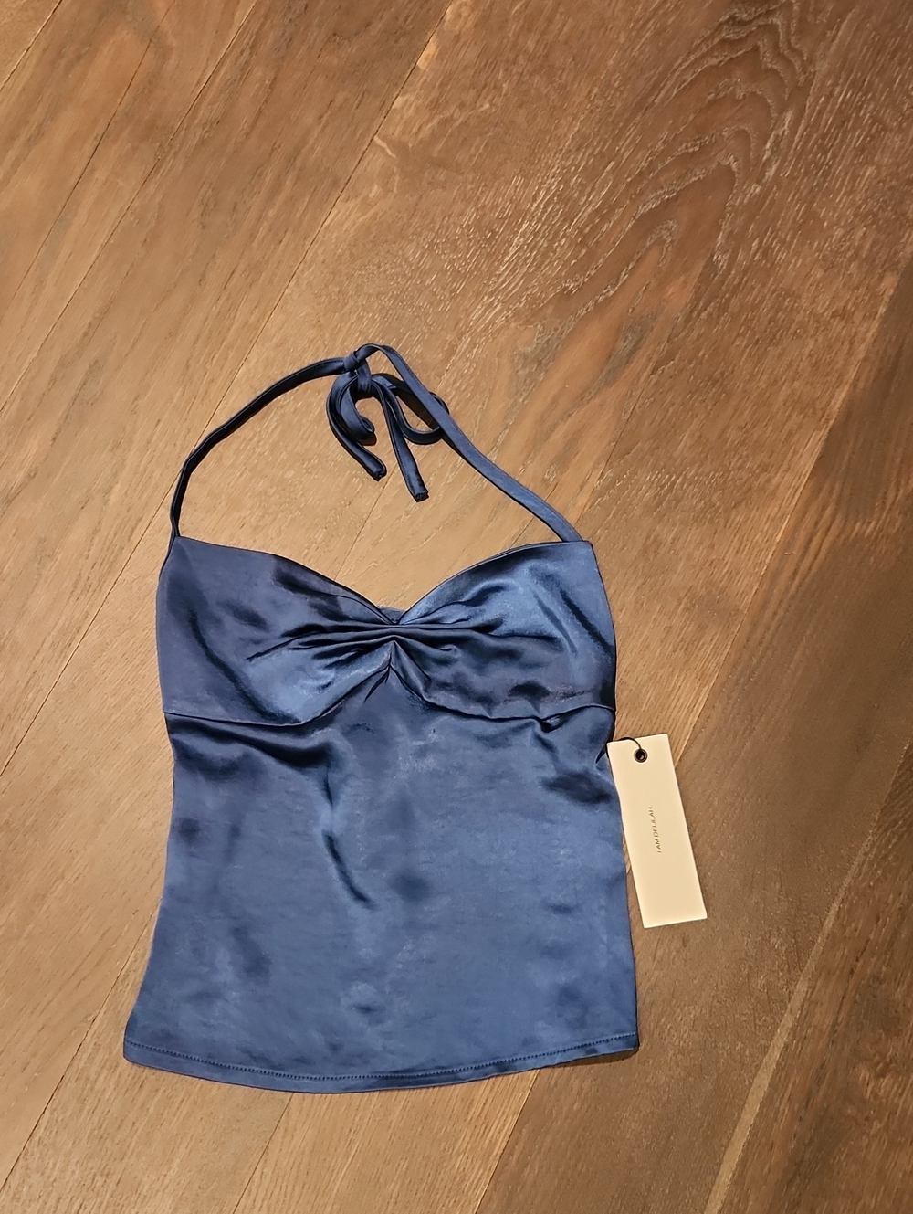 I Am Delilah. XS Satin Halter Open Back Top